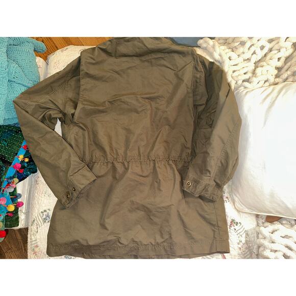 VINTAGE L.L. BEAN OLIVE HUNTING JACKET FIELD COAT W/ HIDDEN HOOD L - Picture 6 of 13